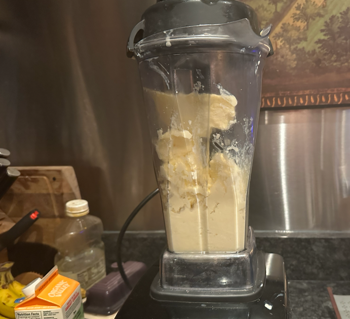 Ice cream in a blender.